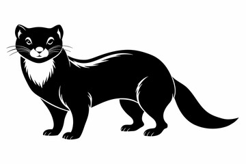 Ferret black silhouette vector design.