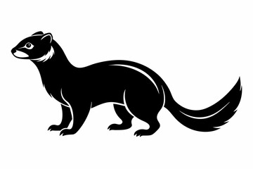 Ferret black silhouette vector design.
