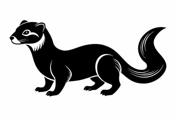Ferret black silhouette vector design.