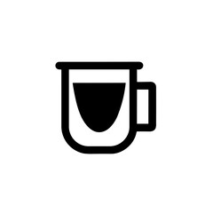 Simple cup of coffee black isolated icon.