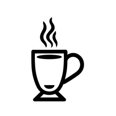 Simple cup of coffee black isolated icon.