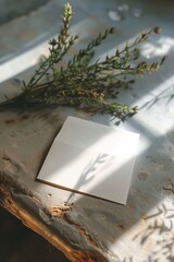 Open Notebook on Rustic Table with Greenery