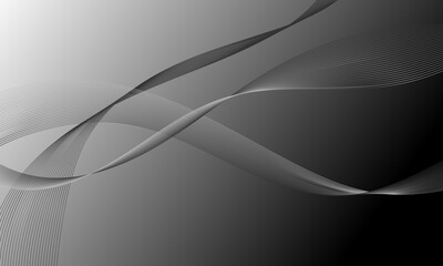 gray lines wave curves with smooth gradient abstract background
