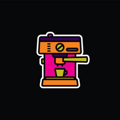 Original vector illustration. The contour icon of the coffee machine.