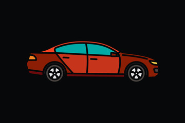 Fototapeta na wymiar Original vector illustration. A passenger car.