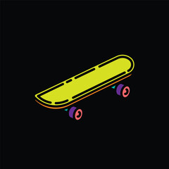 Original vector illustration. Vintage skateboard.