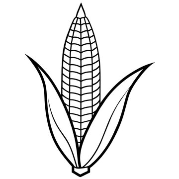 recommend clip art: Minimalist Corn Silhouette Black on White Background