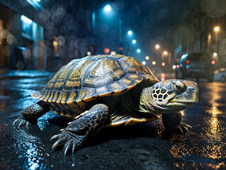 Schildkröte in einer Stadt