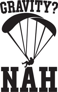 Gravity Nah - Paragliding Illustration Vector, Paraglider Design