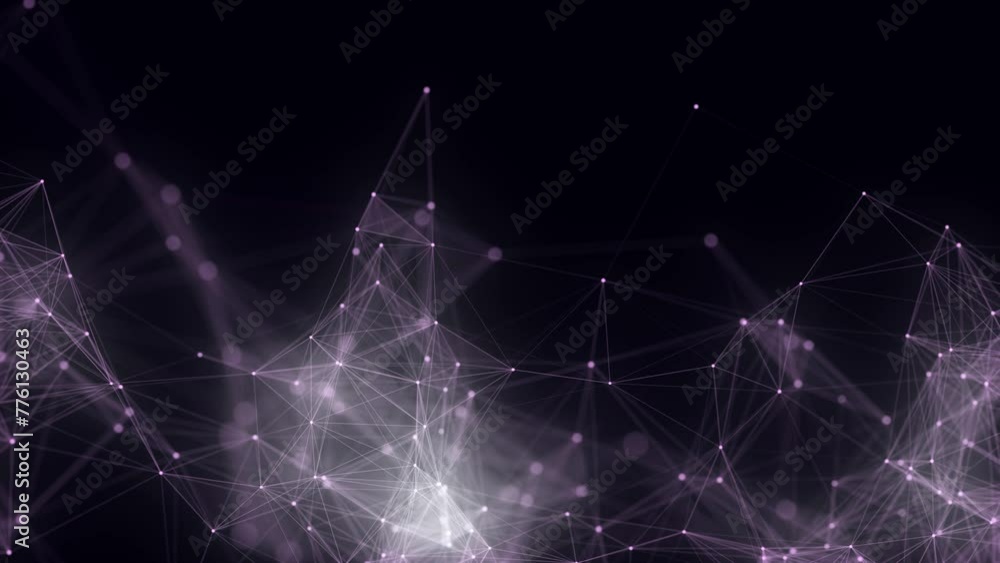 Poster Network connection structure. Blue science background. Abstract digital background. Big data visualization. 3d rendering.