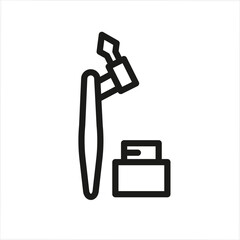 Paint tube extruder icon for web, mobile, promo and fits art, hobby, stationery themes. Single outline, vector illustration.