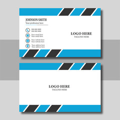 Fototapeta na wymiar creative modern blue business card template, simple design.