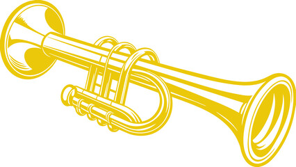 Brass Instrument Bliss Trumpet Vector Graphics for Your Creative Projects - obrazy, fototapety, plakaty