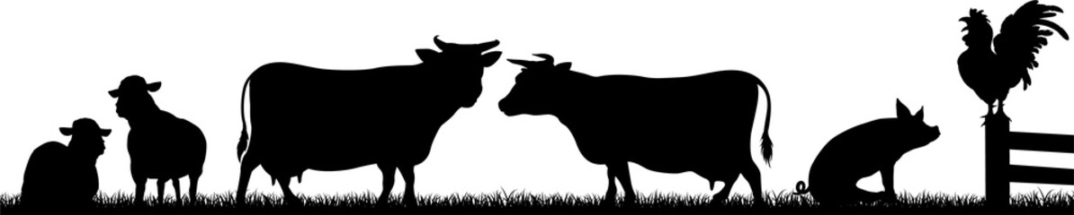 Farm Animals Silhouette Field Scene Landscape © Christos Georghiou