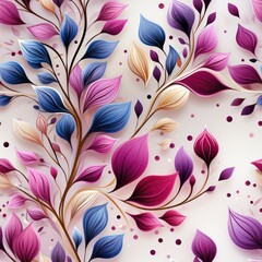 Fototapeta na wymiar Seamless beautiful decorative purple floral pattern background