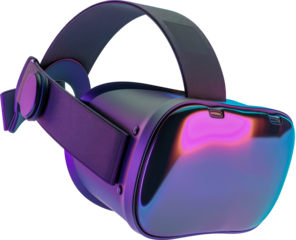 Virtual reality headset cut out on transparent background