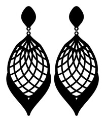 Boho Earring silhouette illustration