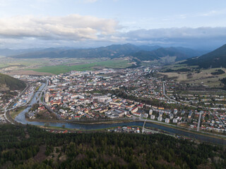 Aerial view of the city of Ruzomberok in Slovakia