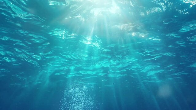 Water surface and sunlight underwater looping animation background