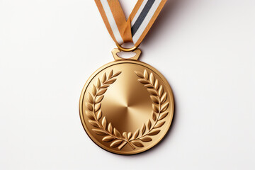 Gold medal isolated on white. Space for design