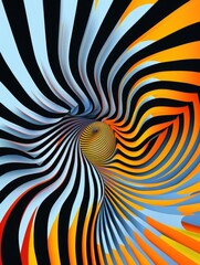 Abstract optical illusions, bending reality with colors and shapes, intriguing and complex