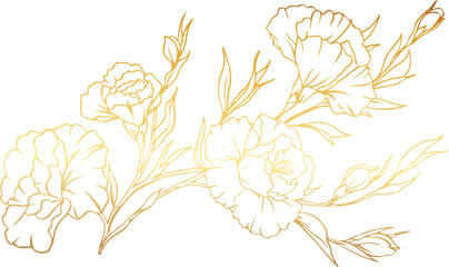 Luxury gold flower illustration