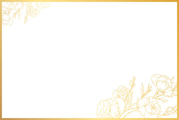 Luxury gold floral rectangle frame