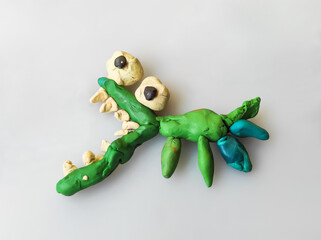 Crocodile. Childrens plasticine doodles