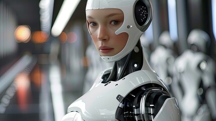 In a future dominated by AI, machines replace humans in leadership, decision-making, and daily life, reshaping the world with logic and precision. Generated by AI.