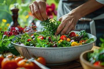 A person's hand holds an organic juice bottle in the background of supermarket shelves with various colored glass bottles