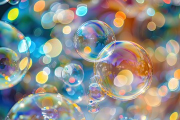 Detailed view of soap bubbles clustering