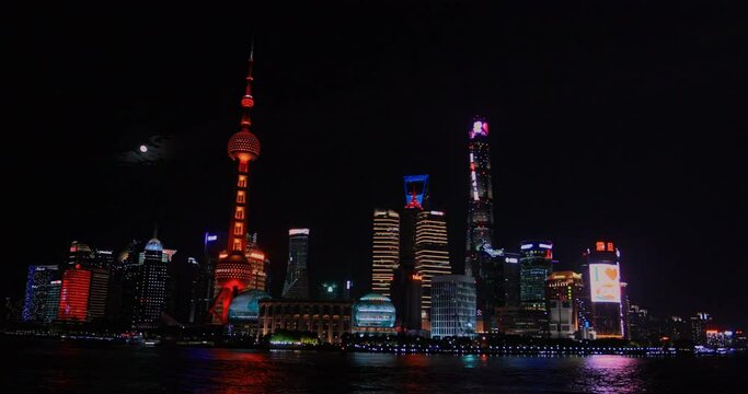 At night, Shanghai, Bund, Scenic Area, Bright, Oriental Pearl Tower