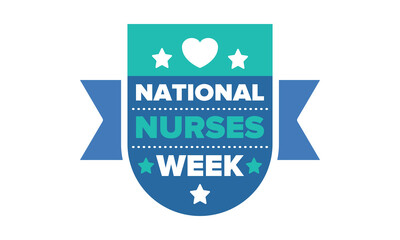 National Nurses Week. Thank you nurses. Medical and health care concept. Fighters against viruses and diseases. In honour of the doctors. Celebrated annual in United States. Vector illustration poster