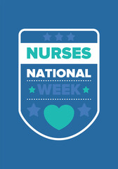 National Nurses Week. Thank you nurses. Medical and health care concept. Fighters against viruses and diseases. In honour of the doctors. Celebrated annual in United States. Vector illustration poster