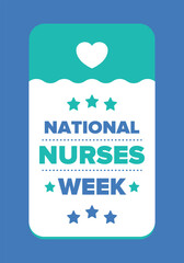National Nurses Week. Thank you nurses. Medical and health care concept. Fighters against viruses and diseases. In honour of the doctors. Celebrated annual in United States. Vector illustration poster