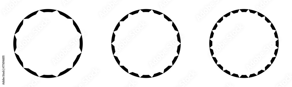 Wall mural round frames isolated on transparent background – set of decorative circular shapes – ring shapes