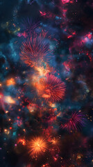 Fototapeta premium Vibrant Fireworks Display Lighting Up the Night Sky