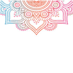 Multi Colour Floral mandala illustration Background | Circle Motif Pattern | Vintage circular pattern frame | Editable Illustrator Vector File