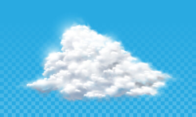 Realistic white clouds smoke on blue sky transparency background vector - 776147664