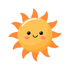 Cute. Sun. Baby illustration in flat style