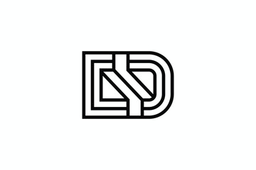 creative outline initial letter D logo design vector illustration. geometric monogram letter D symbol logo vector design template for business, company and community