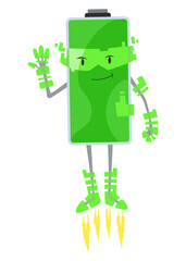 Full battery. Battery charge indicator icon. Fully charged battery. Accumulator indicator power level, illustration