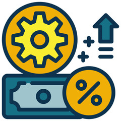 management money profit invest interest income growth filled outline