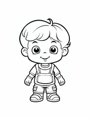 cute boy coloring pages for toddlers, baby child, fun, smile, beginner friendly