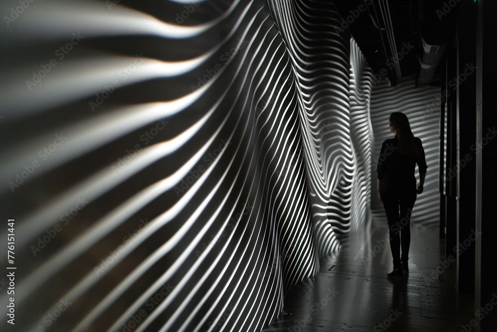 Poster dynamic waves of light and shadow background