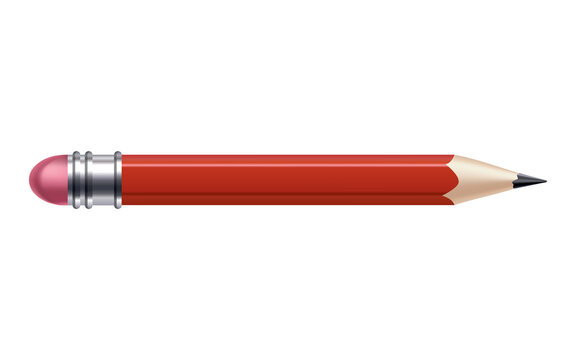 Pencil mockup realistic. Colored wooden graphite pencil. School office stationery, creative design bright item