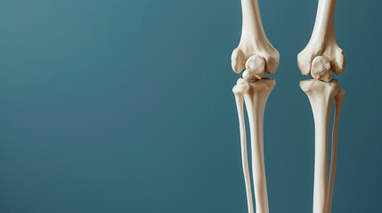 Human Skeleton Tibia and Fibula Bone Anatomy with space for text background. generative ai - obrazy, fototapety, plakaty
