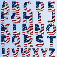 American Flag Alphabet: ABCDE