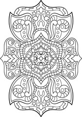 Mandala. Ethnic round ornament for Henna, tattoos, decorations.
Coloring book page. Vector illustration.