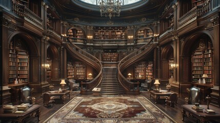 Classical Charm: Immerse Yourself in the Tradition and Sophistication of a Historic Library's Elegant Interior